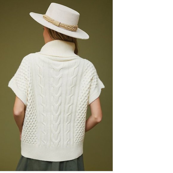 Anthropologie Cable-Knit Turtleneck Poncho Sweater new - Picture 2 of 3